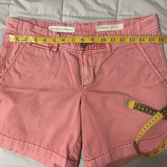 Anthropologie Pilcro Hyphen Chino Shorts Size 26 Pink Boho Classic Stret… - Picture 4 of 9